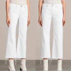 All SAINTS| Belle White Wide Leg Raw Hem Jeans| Size 29